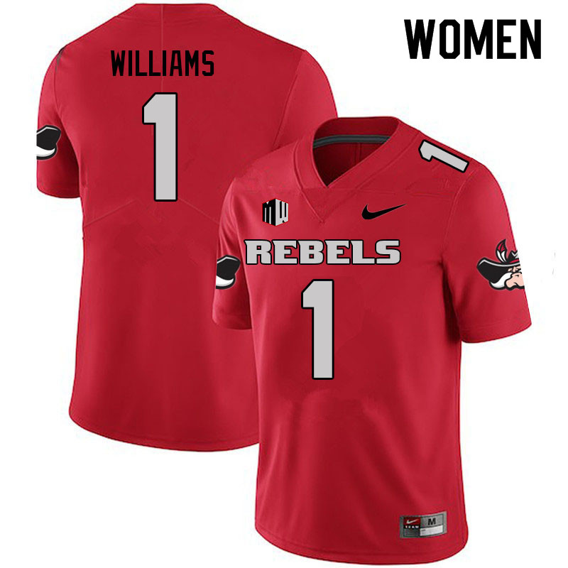 Women #1 Kyle Williams UNLV Rebels College Football Jerseys Sale-Scarlet - Click Image to Close